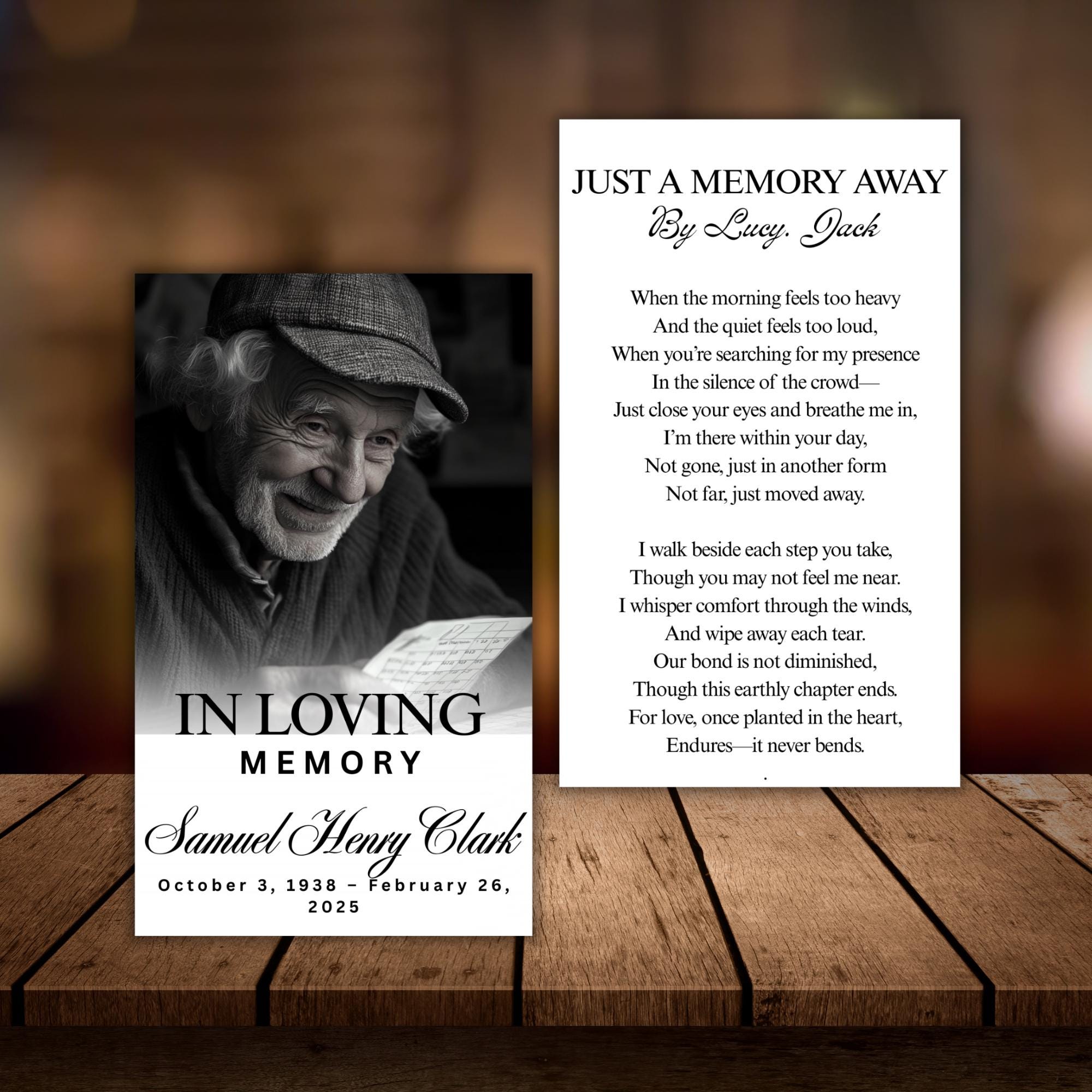 In Loving Memory Funeral Card Canva Editable Template, In Loving Memory Template, Memorial Prayer Card, Digital Download - Editable Memorial Canva Template