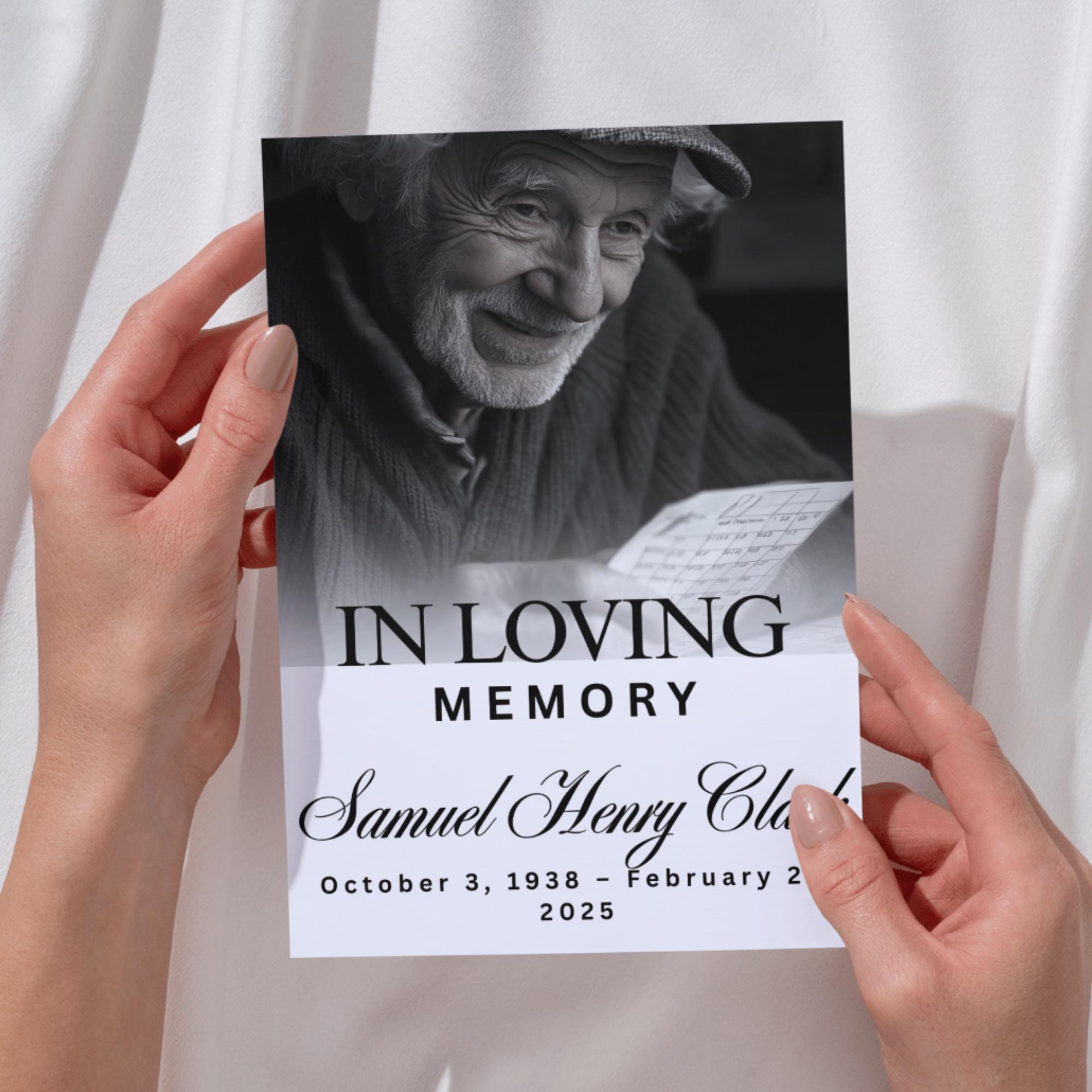 In Loving Memory Funeral Card Canva Editable Template, In Loving Memory Template, Memorial Prayer Card, Digital Download - Editable Memorial Canva Template