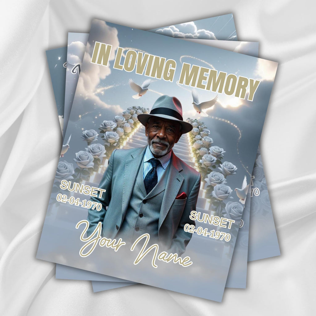 06 Grey In Loving Memory Canva Editable Templates, Memorial Canva Template, In Loving Memory Templates, Funeral & Celebration of Life - Editable Memorial Canva Template
