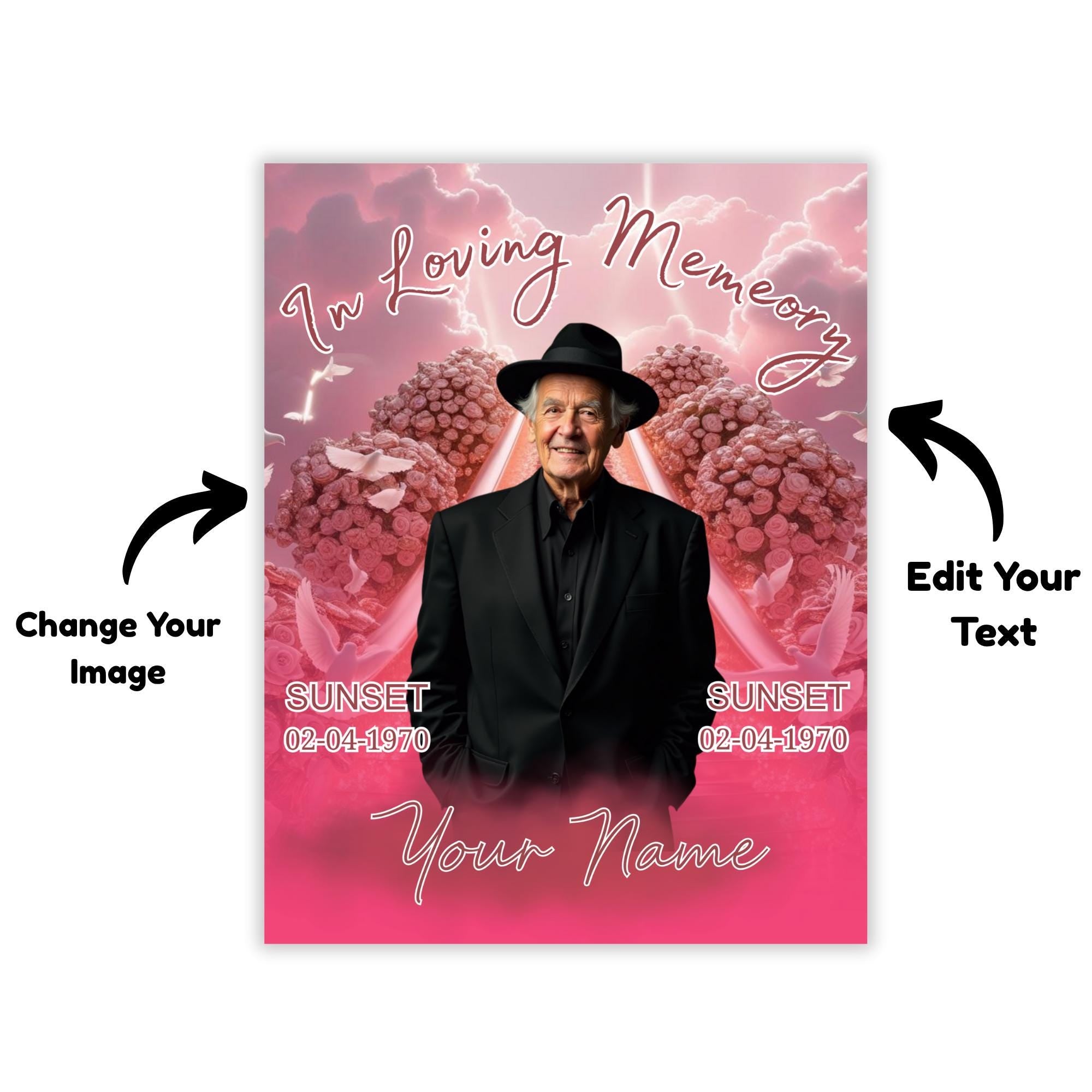 06 In Loving Memory Canva Editable Templates, Memorial Canva Template, In Loving Memory Templates, Funeral & Celebration of Life - Editable Memorial Canva Template