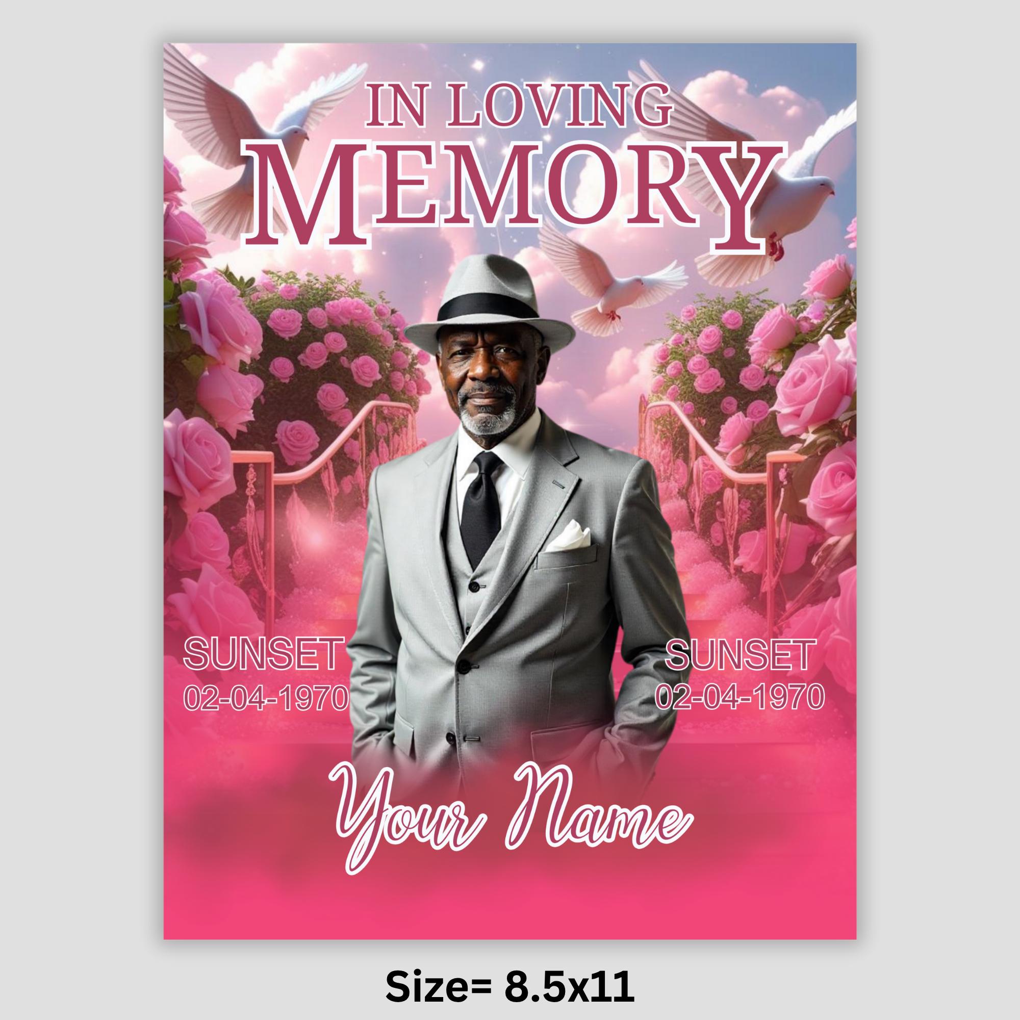 06 In Loving Memory Canva Editable Templates, Memorial Canva Template, In Loving Memory Templates, Funeral & Celebration of Life - Editable Memorial Canva Template