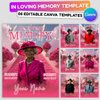 06 In Loving Memory Canva Editable Templates, Memorial Canva Template, In Loving Memory Templates, Funeral & Celebration of Life - Editable Memorial Canva Template