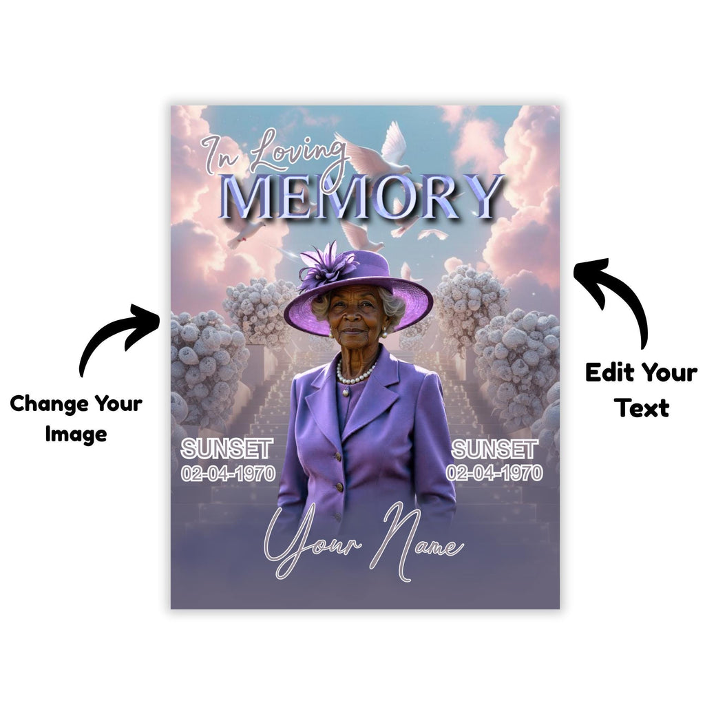 06 In Loving Memory Canva Editable Templates, Memorial Canva Template, In Loving Memory Templates, Funeral & Celebration of Life - Editable Memorial Canva Template