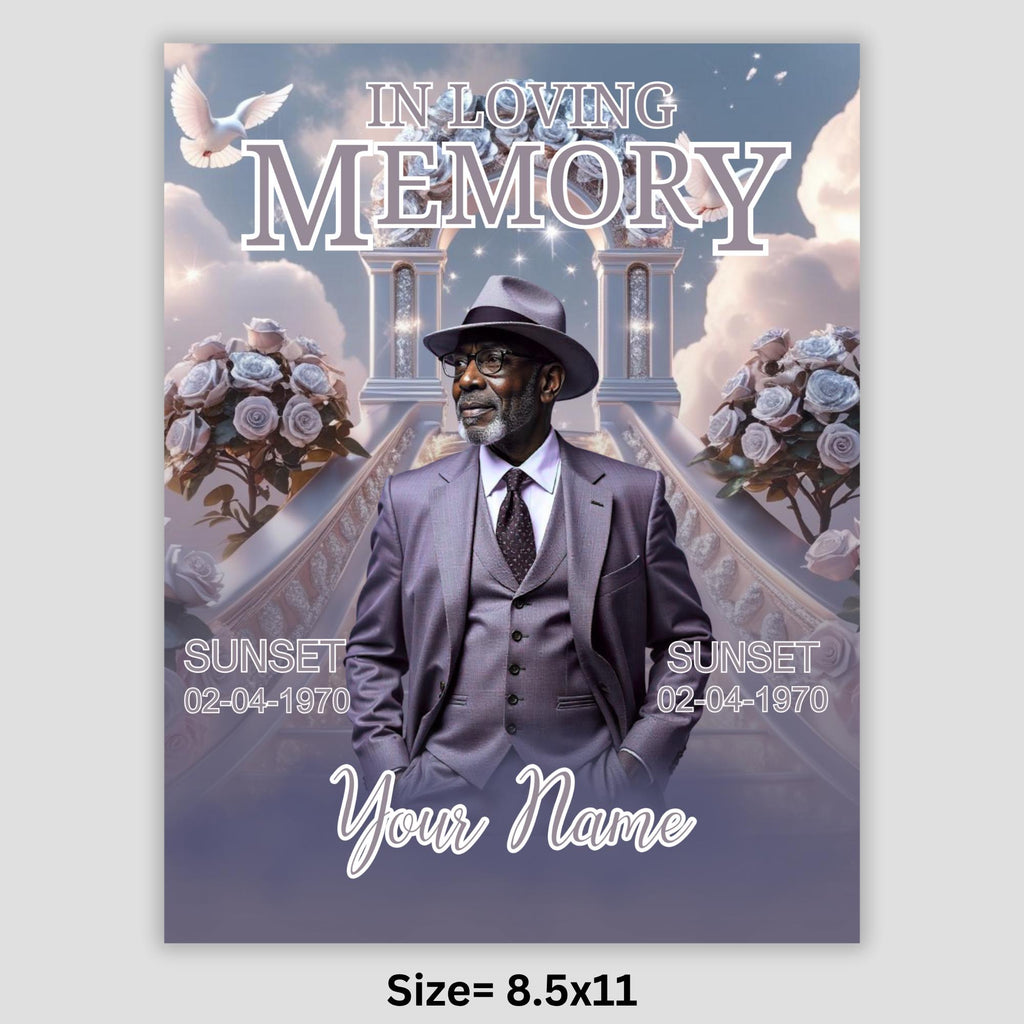 06 In Loving Memory Canva Editable Templates, Memorial Canva Template, In Loving Memory Templates, Funeral & Celebration of Life - Editable Memorial Canva Template
