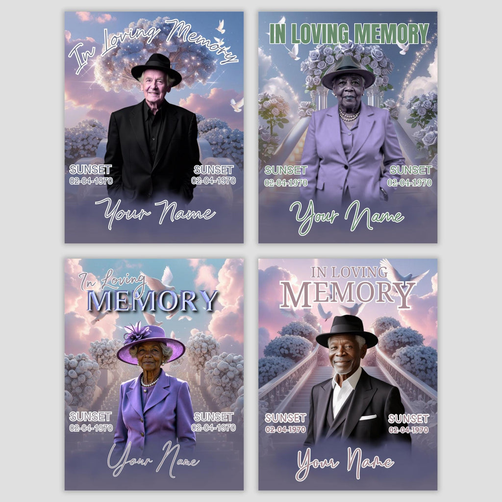 06 In Loving Memory Canva Editable Templates, Memorial Canva Template, In Loving Memory Templates, Funeral & Celebration of Life - Editable Memorial Canva Template