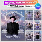 06 In Loving Memory Canva Editable Templates, Memorial Canva Template, In Loving Memory Templates, Funeral & Celebration of Life - Editable Memorial Canva Template