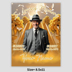 06 Golden In Loving Memory Canva Editable Templates, Memorial Canva Template, In Loving Memory Templates, Funeral & Celebration of Life - Editable Memorial Canva Template