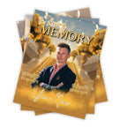06 Golden In Loving Memory Canva Editable Templates, Memorial Canva Template, In Loving Memory Templates, Funeral & Celebration of Life - Editable Memorial Canva Template