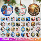 100 In Loving Memory Christmas Ornament Editable Template, Round Christmas in Heaven, Memorial Ornaments Template, Funeral & Celebration - Editable Memorial Canva Template