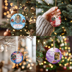 100 In Loving Memory Christmas Ornament Editable Template, Round Christmas in Heaven, Memorial Ornaments Template, Funeral & Celebration - Editable Memorial Canva Template