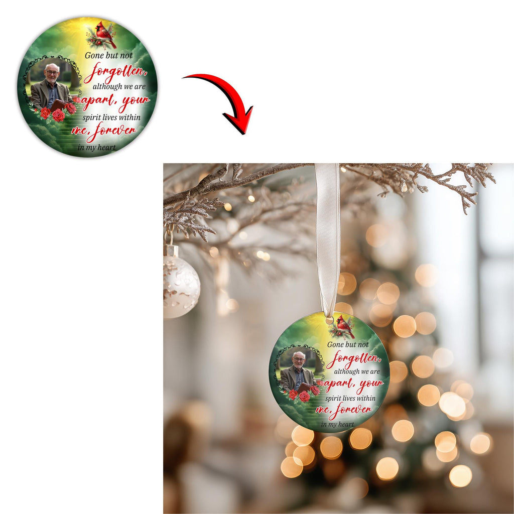 100 In Loving Memory Christmas Ornament Editable Template, Round Christmas in Heaven, Memorial Ornaments Template, Christmas Heaven Ornament - Editable Memorial Canva Template