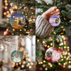 100 In Loving Memory Christmas Ornament Editable Template, Round Christmas in Heaven, Memorial Ornaments Template, Christmas Heaven Ornament - Editable Memorial Canva Template