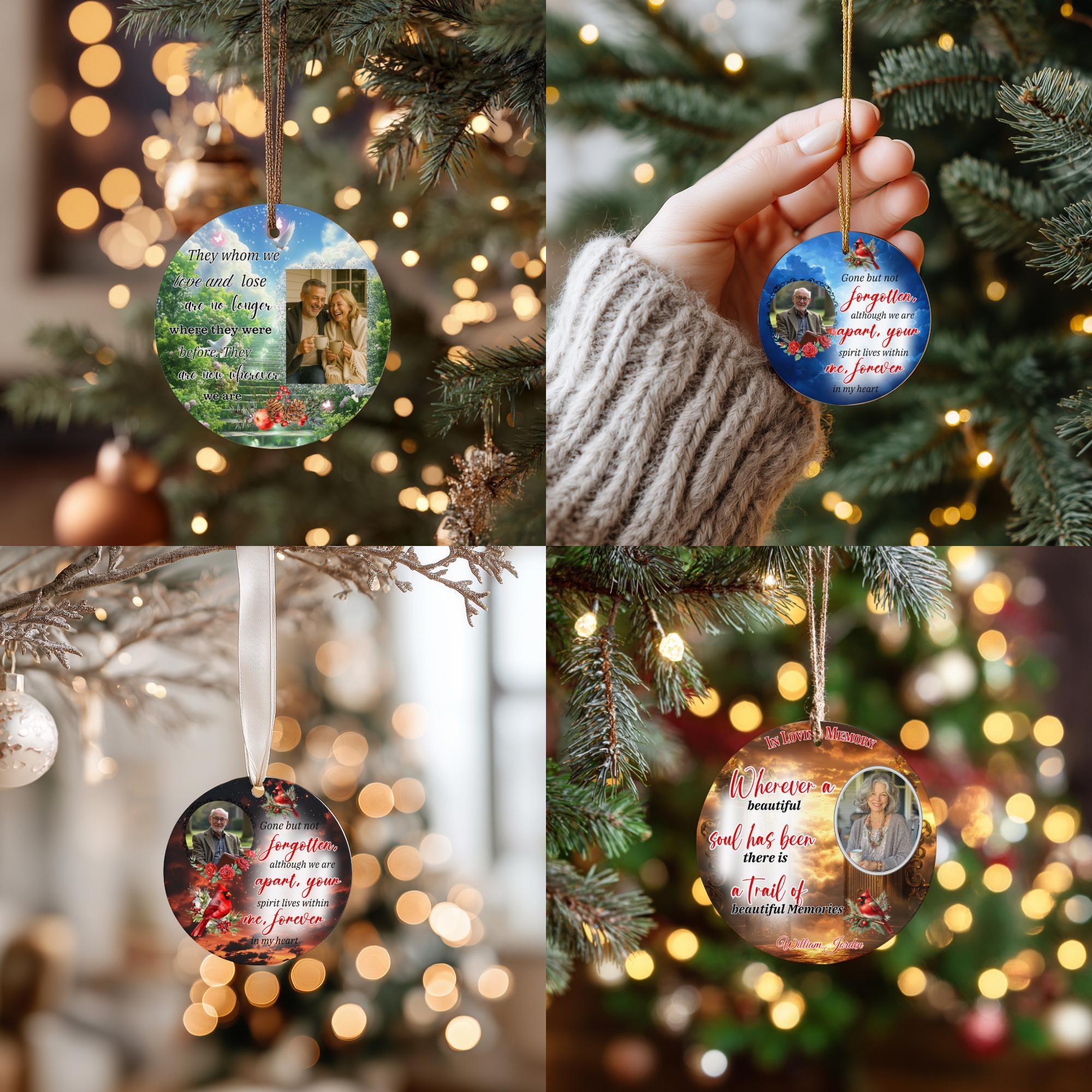 100+ In Loving Memory Christmas Ornament Editable Template, Round Christmas in Heaven, Memorial Ornaments Template, Funeral & Celebration - Editable Memorial Canva Template