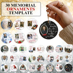 30 In Loving Memory Christmas Ornament Editable Template, Round Christmas in Heaven, Memorial Ornaments Template, Funeral & Celebration - Editable Memorial Canva Template