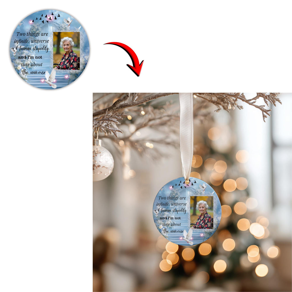 30 In Loving Memory Christmas Ornament Editable Template, Round Christmas in Heaven, Memorial Ornaments Template, Funeral & Celebration - Editable Memorial Canva Template