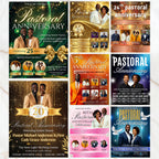 08 Pastoral Anniversary Program Flyer Template, Funeral Program, Church Program Template, Church Rivival Program Template, Service Flyer - Editable Memorial Canva Template