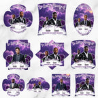 10 Purple In Loving Memory Paddle Fan Editable Template, Memorial Fan, Celebration of Life Paddle Fan, In Loving Memory Handheld Tribute - Editable Memorial Canva Template