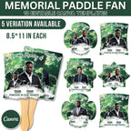 10 Green In Loving Memory Paddle Fan Editable Template, Memorial Fan, Celebration of Life Paddle Fan, In Loving Memory Handheld Tribute - Editable Memorial Canva Template
