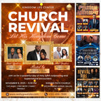 Pastoral Church Flyer Anniversary Program Template, Funeral Program, Church Program Template, Church Rivival Program Template, Service Flyer - Editable Memorial Canva Template
