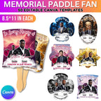 30 In Loving Memory Paddle Fan Editable Template, Memorial Fan, Celebration of Life Paddle Fan, In Loving Memory Handheld Tribute - Editable Memorial Canva Template
