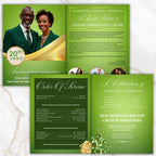Light Green Church Anniversary Program Template, Editable Bifold 8.5x11” Design, Church Appreciation Program,Anniversary & Faith Celebration - Editable Memorial Canva Template