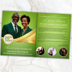 Light Green Church Anniversary Program Template, Editable Bifold 8.5x11” Design, Church Appreciation Program,Anniversary & Faith Celebration - Editable Memorial Canva Template
