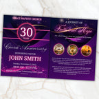 Purple Church Anniversary Program Template, Editable Bifold 8.5x11” Design, Church Appreciation Program,Anniversary & Faith Celebration - Editable Memorial Canva Template