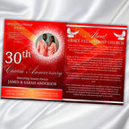 Red Pastor Anniversary Church Program, Editable Bifold 8.5x11” Design, Church Appreciation Program, Anniversary Faith Celebration - Editable Memorial Canva Template