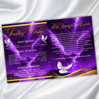 Purple Pastor Anniversary Church Program, Editable Bifold 8.5x11” Design, Church Appreciation Program, Anniversary Faith Celebration - Editable Memorial Canva Template