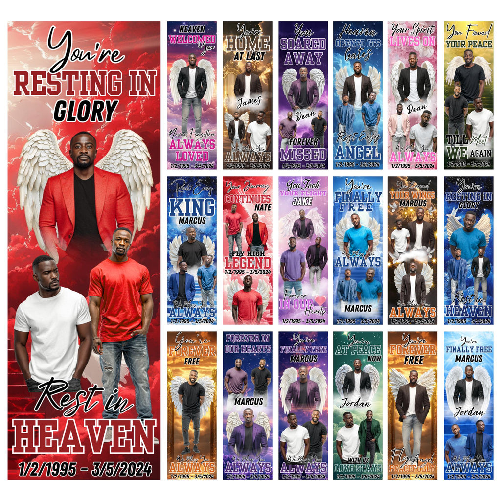10 Memorial Editable 2x6 Banner Canva Template, in Loving Memory Templates, Memorial Canva Template, Pop Up Banner Template, Canva Banner - Editable Memorial Canva Template