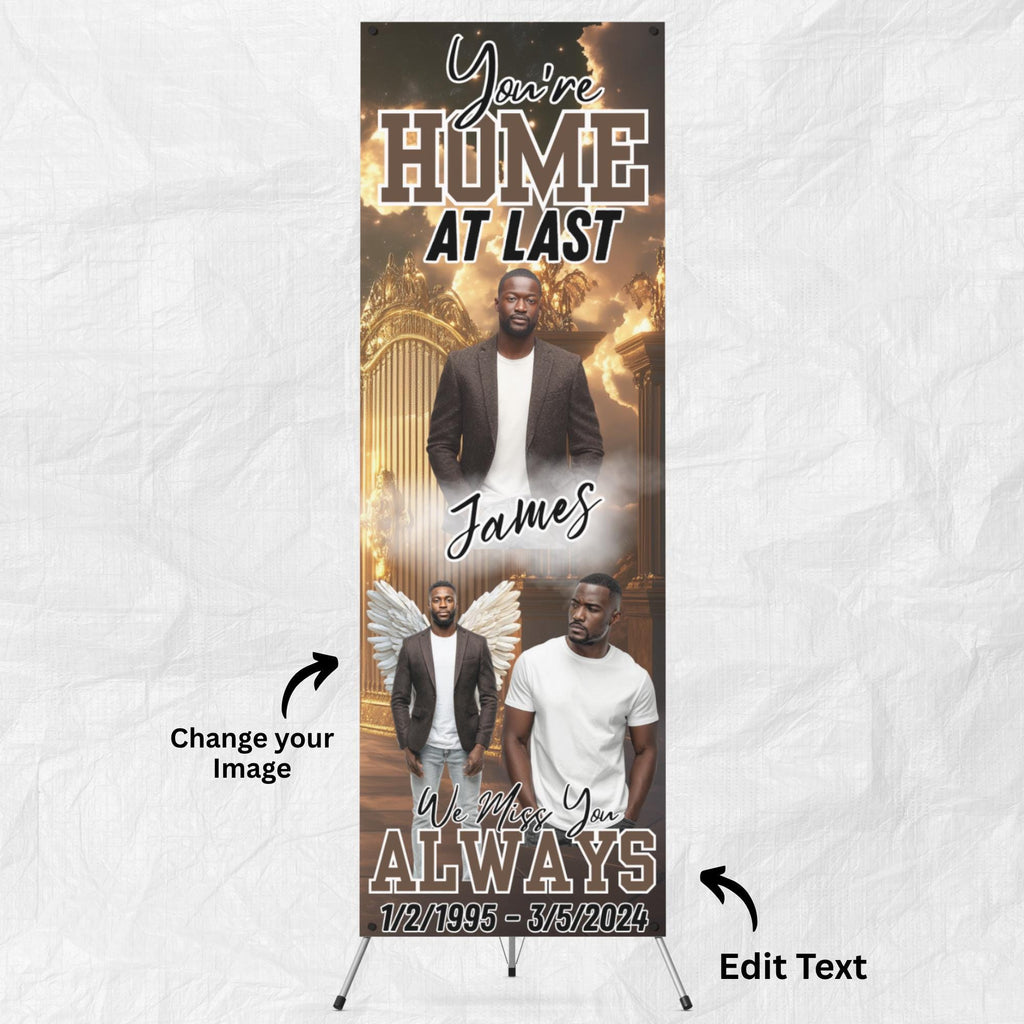 Memorial Editable 2x6 Banner Canva Template, in Loving Memory Templates, Memorial Canva Template, Pop Up Banner Template, Canva Banner - Editable Memorial Canva Template