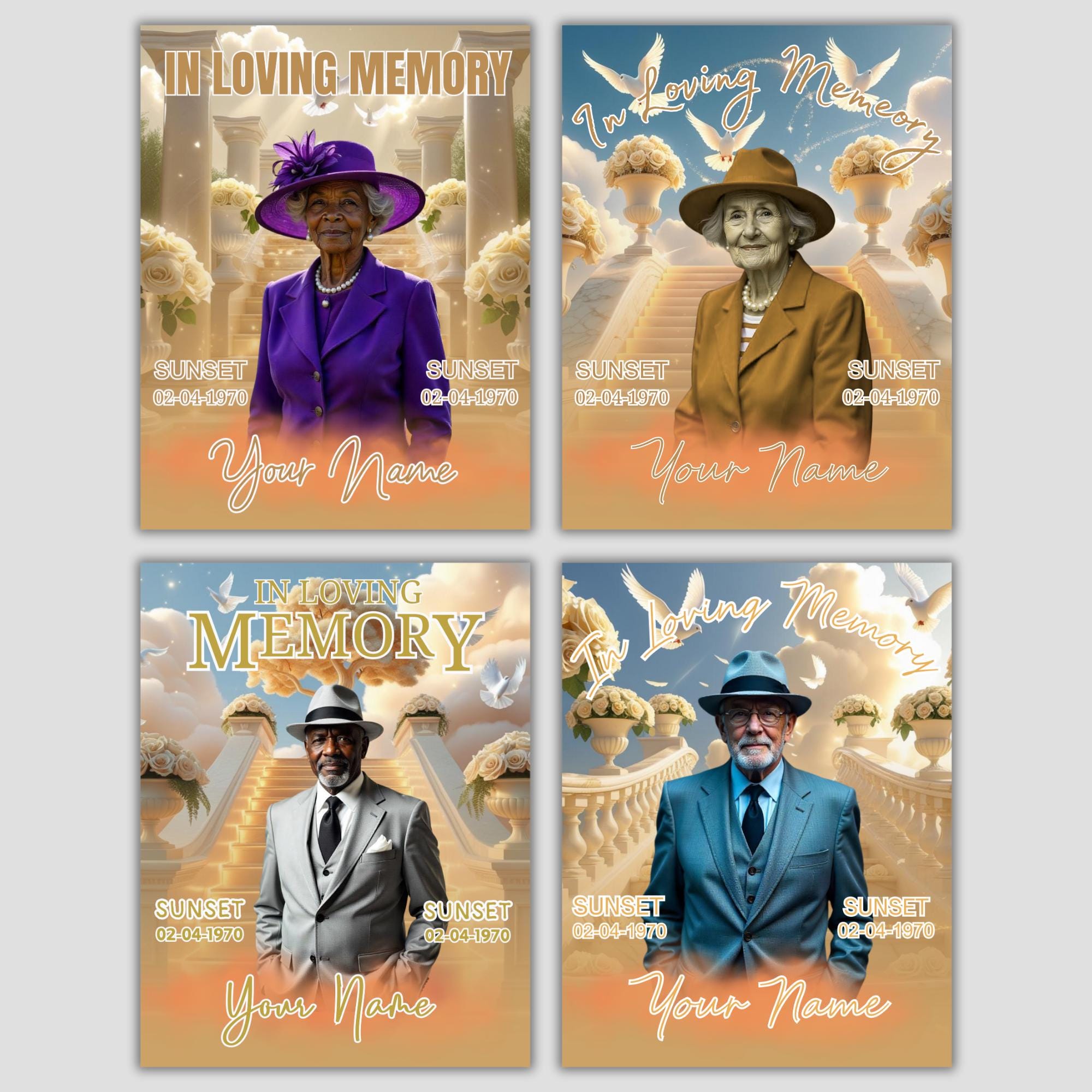 In Loving Memory Canva Editable Template, In Loving Memory Template, Memorial Template,Rest In Piece Template,Funeral & Celebration of Life - Editable Memorial Canva Template