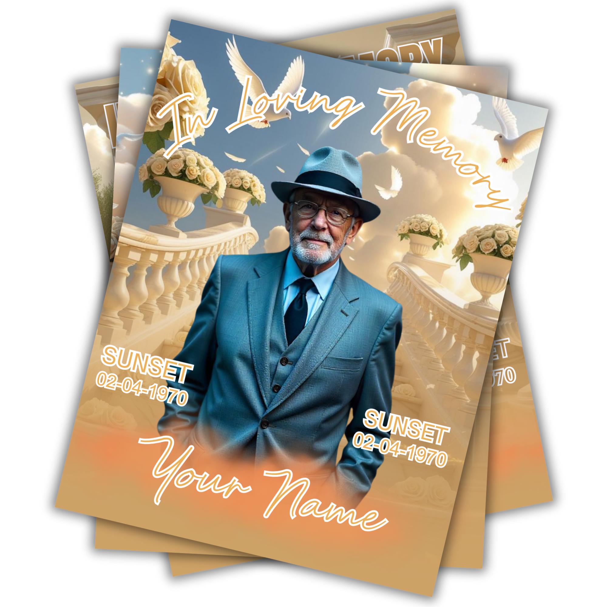 In Loving Memory Canva Editable Template, In Loving Memory Template, Memorial Template,Rest In Piece Template,Funeral & Celebration of Life - Editable Memorial Canva Template