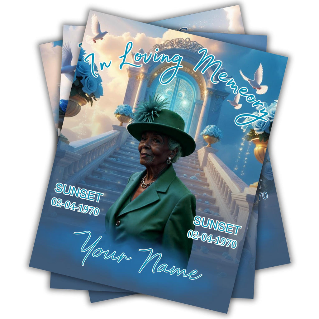 06 Soft Blue In Loving Memory Canva Editable Templates, Memorial Canva Template, In Loving Memory Templates, Funeral & Celebration of Life - Editable Memorial Canva Template