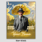 06 Yellow In Loving Memory Canva Editable Templates, Memorial Canva Template, Loving Memory Template, Funeral & Celebration of Life - Editable Memorial Canva Template