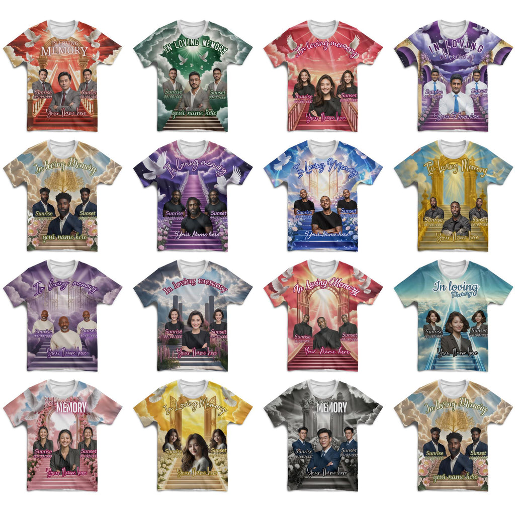 100 In Loving Memory Canva Editable All Over T Shirt Templates, Memorial All Over Shirt Mega Bundle, Rest in Peace, Memorial Editable Shirt - Editable Memorial Canva Template