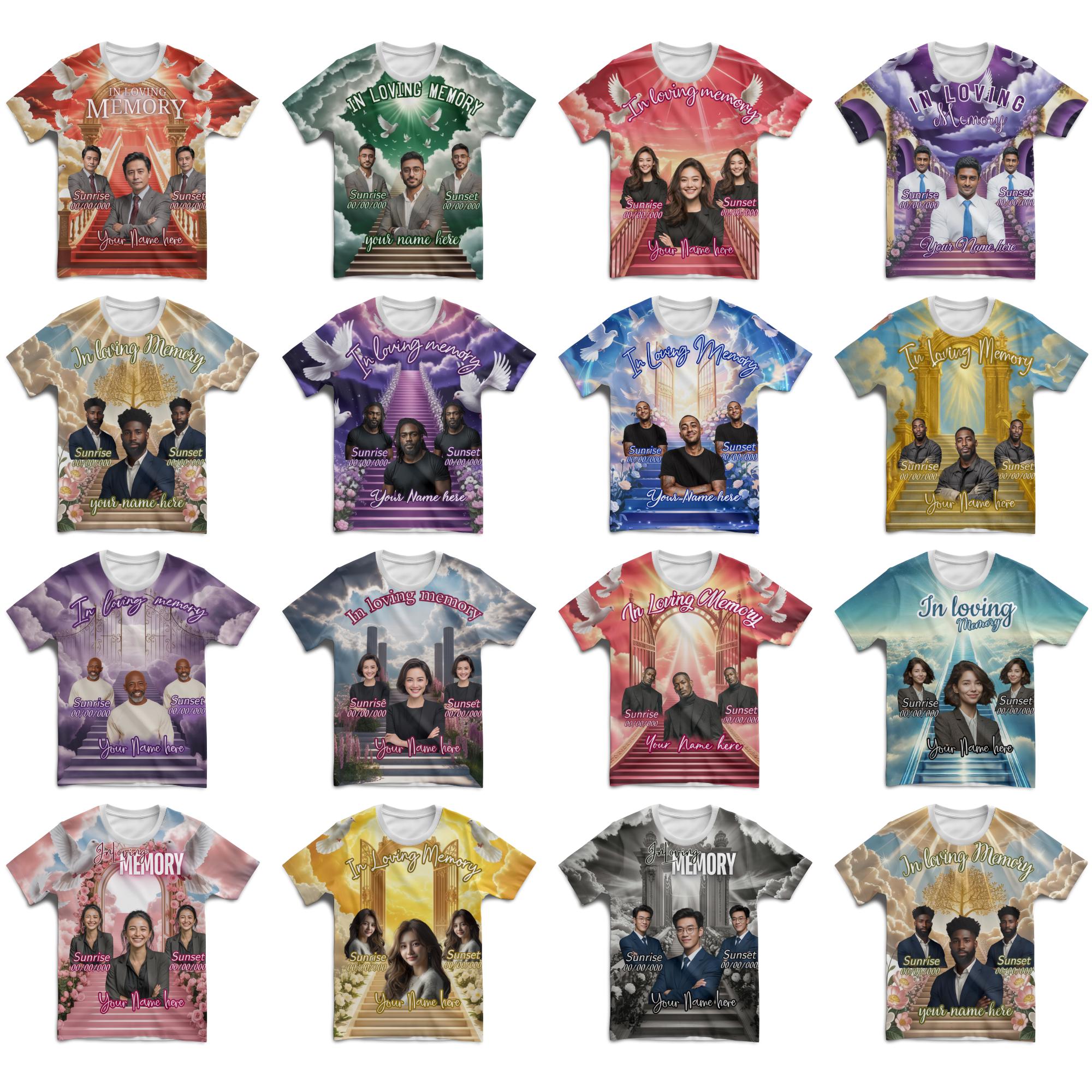 100 In Loving Memory Canva Editable All Over T Shirt Templates, Memorial All Over Shirt Mega Bundle, Rest in Peace, Memorial Editable Shirt - Editable Memorial Canva Template