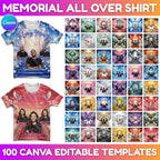100 In Loving Memory Canva Editable All Over T Shirt Templates, Memorial All Over Shirt Mega Bundle, Rest in Peace, Memorial Editable Shirt - Editable Memorial Canva Template