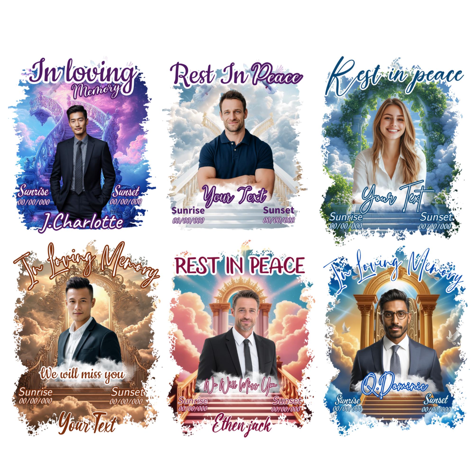 33 In Loving Memory T Shirt Canva Editable Templates, Rest In Peace Templates, Memorial Canva Template, Funeral & Celebration of Life - Editable Memorial Canva Template