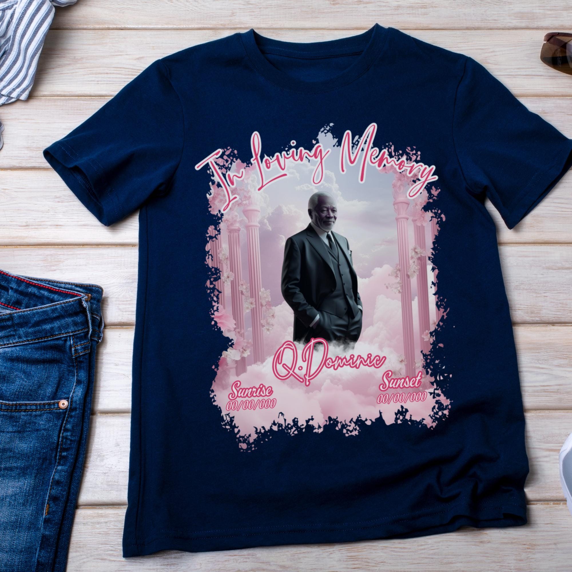 30 In Loving Memory T Shirt Canva Editable Template, Forever In Our Heart Template, Memorial Canva Template, Rest In Peace, We Will Miss You - Editable Memorial Canva Template