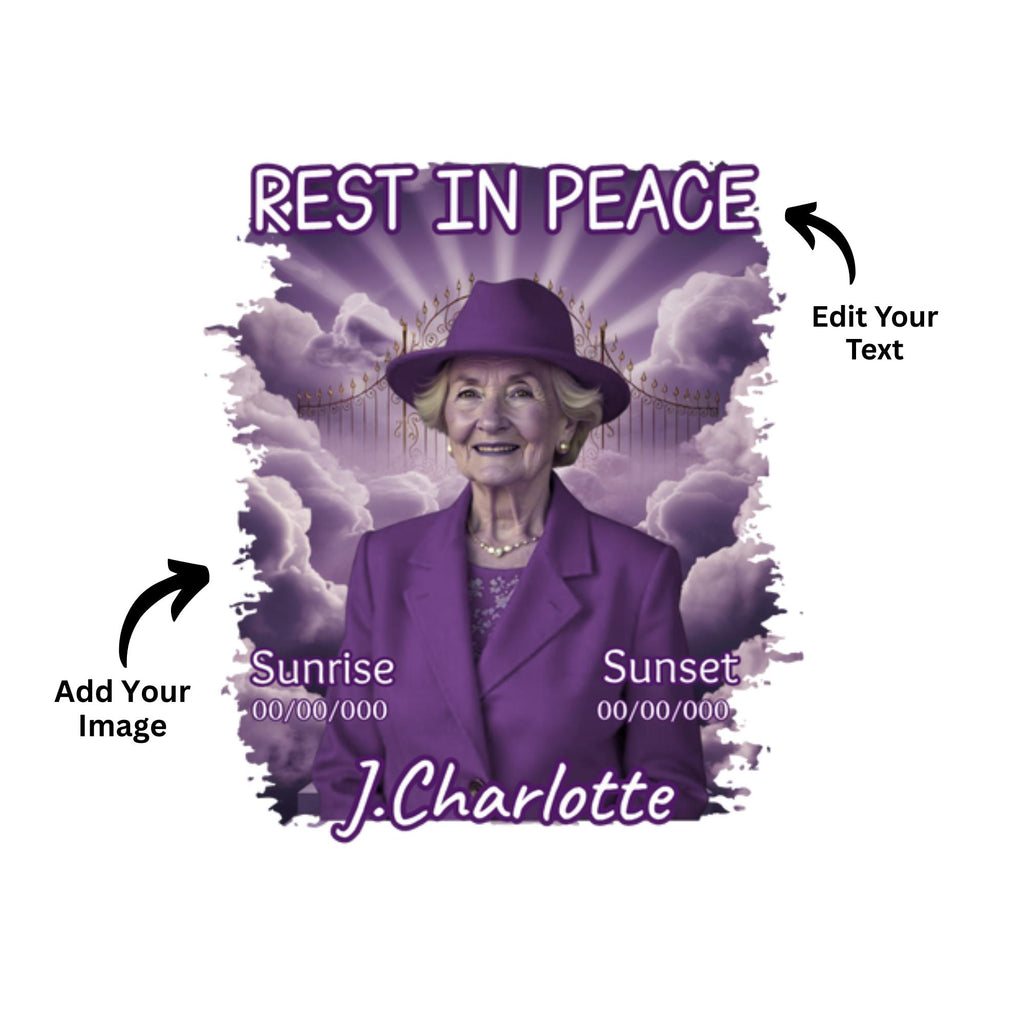 25 In Loving Memory T Shirt Canva Editable Template, Forever In Our Heart Template, Memorial Canva Template, Rest In Peace, We Will Miss You - Editable Memorial Canva Template