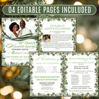 04 Pages Christmas Church Anniversary Program Template, Editable Bifold 8.5x11”, Church Appreciation Program, Anniversary Celebration - Editable Memorial Canva Template