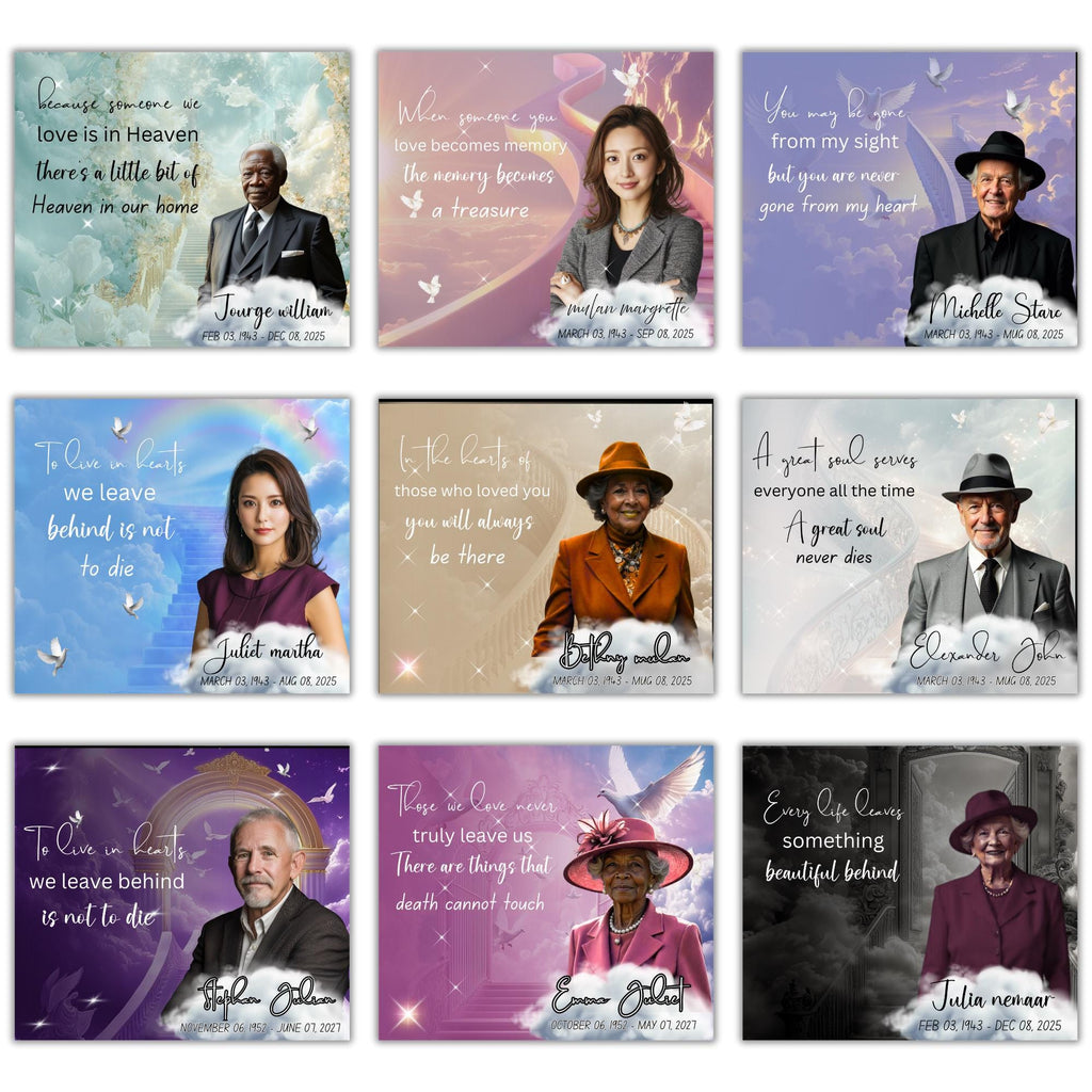 10 Memorial Poem Tumbler Canva Editable Template, I Thought Of You Today, Memorial Tumbler Template, Add your Own Photo Canva Tumbler - Editable Memorial Canva Template