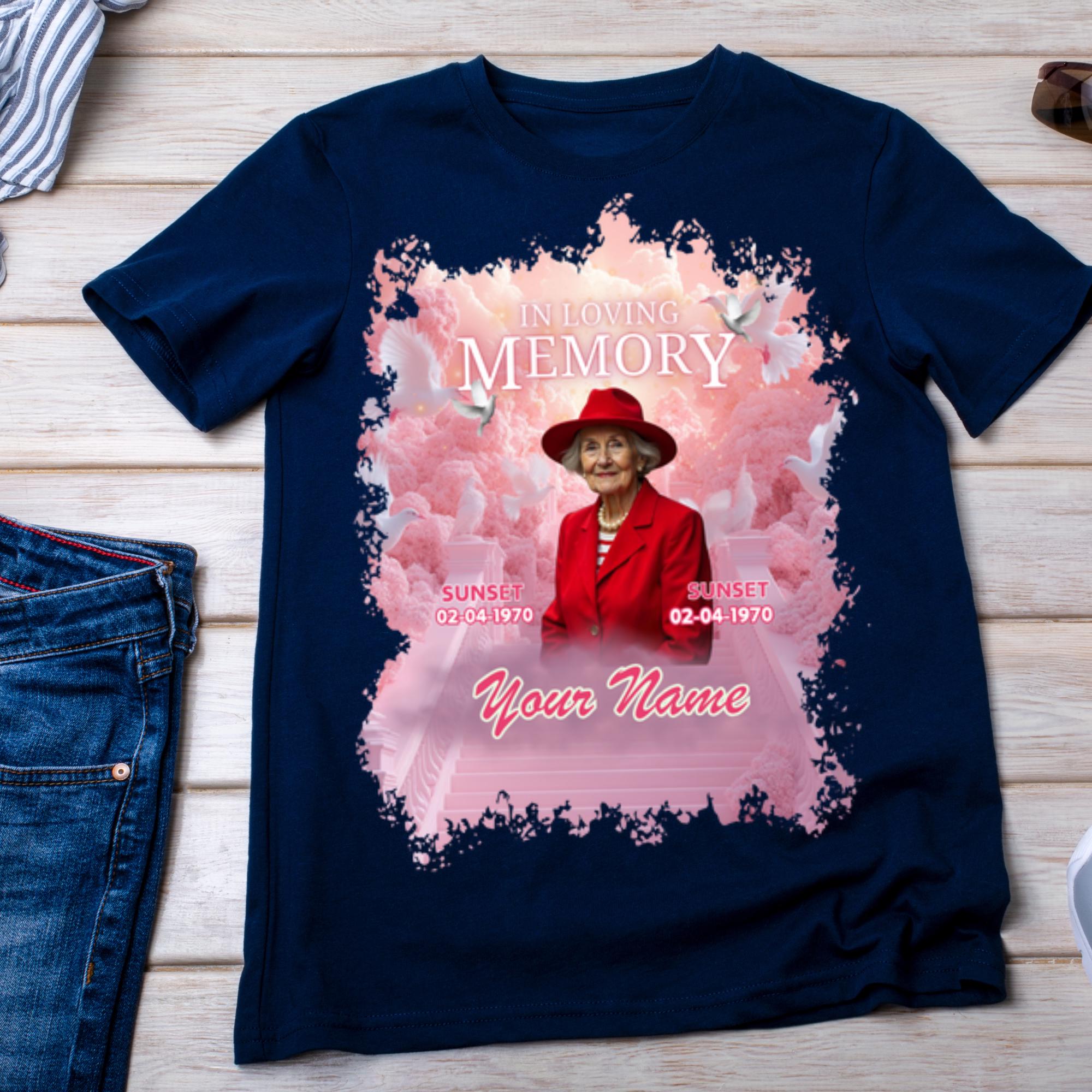 10 In Loving Memory Pink T Shirt Canva Editable Templates, Memorial Editable Template, Rest In Peace Designs, Funeral & Celebration of Life - Editable Memorial Canva Template