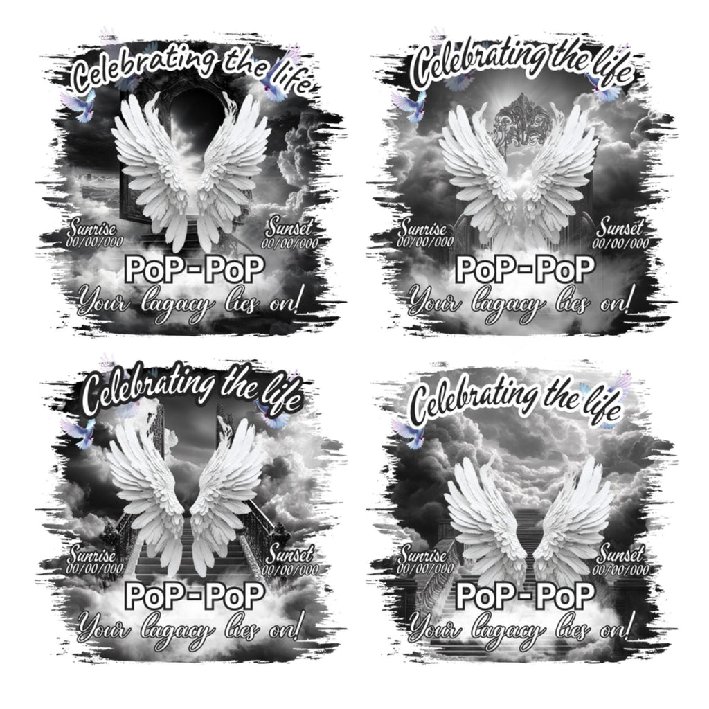 10 Black Celebrating Of Life Canva Editable T Shirt Templates, In Loving Memory Template, Rest in Peace, Memorial Template,Digital Download - Editable Memorial Canva Template