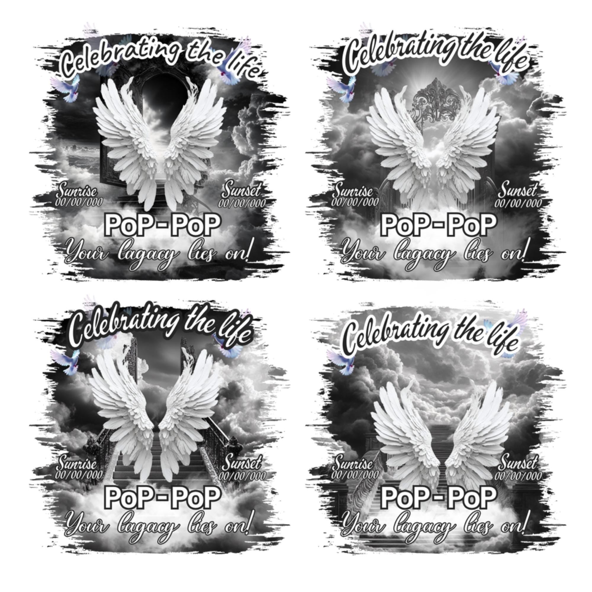10 Black Celebrating Of Life Canva Editable T Shirt Templates, In Loving Memory Template, Rest in Peace, Memorial Template,Digital Download - Editable Memorial Canva Template