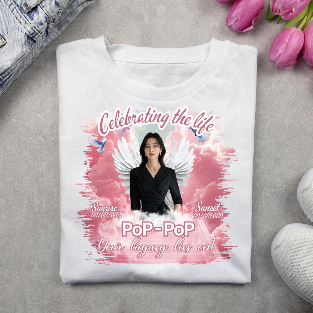 10 Pink Celebrating Of Life Canva Editable T Shirt Templates, In Loving Memory Template, Rest in Peace, Memorial Template,Digital Download - Editable Memorial Canva Template