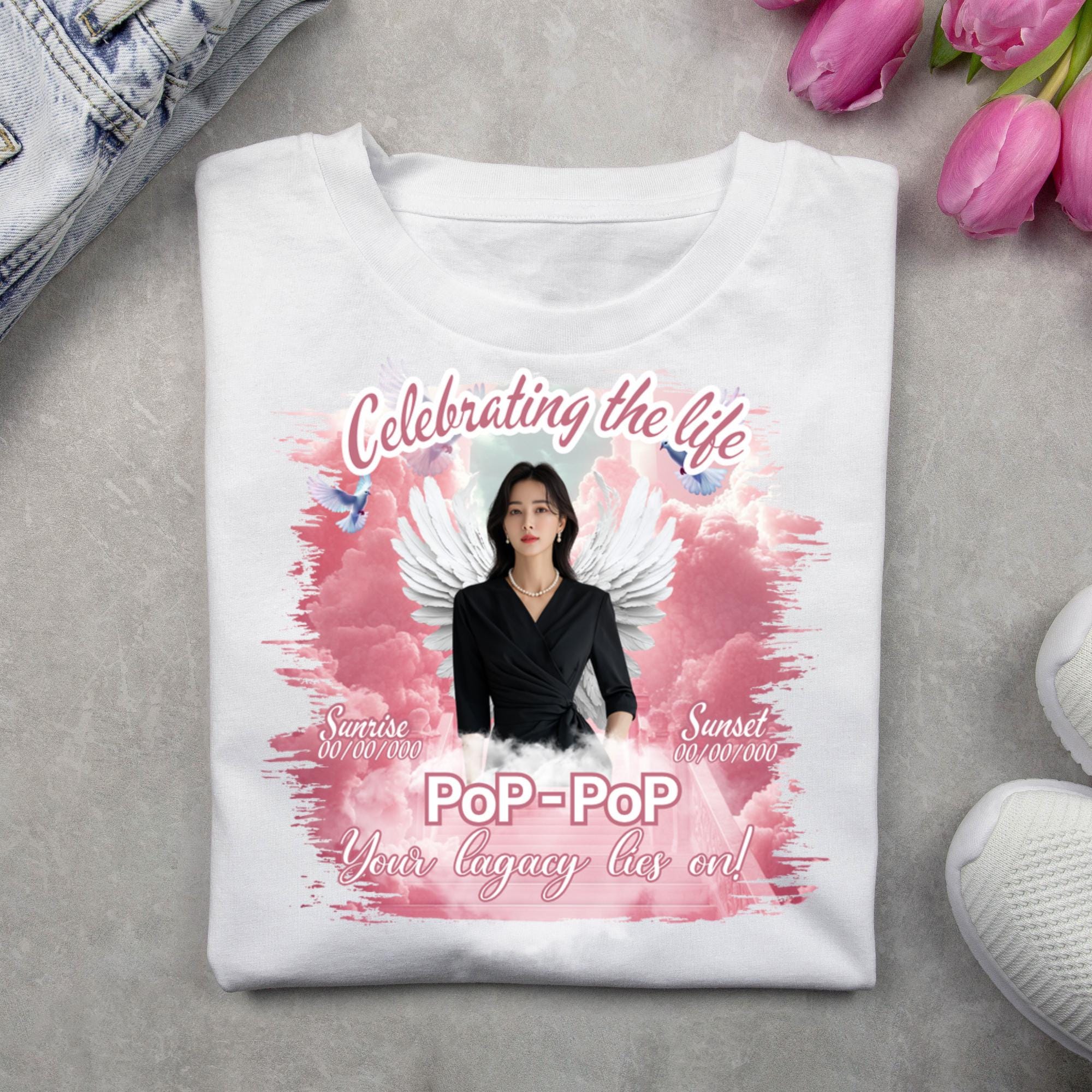 10 Pink Celebrating Of Life Canva Editable T Shirt Templates, In Loving Memory Template, Rest in Peace, Memorial Template,Digital Download - Editable Memorial Canva Template