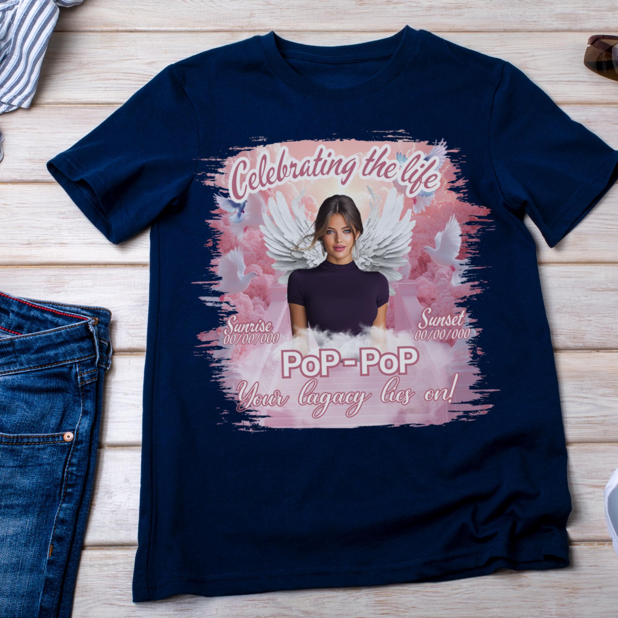 10 Pink Celebrating Of Life Canva Editable T Shirt Templates, In Loving Memory Template, Rest in Peace, Memorial Template,Digital Download - Editable Memorial Canva Template