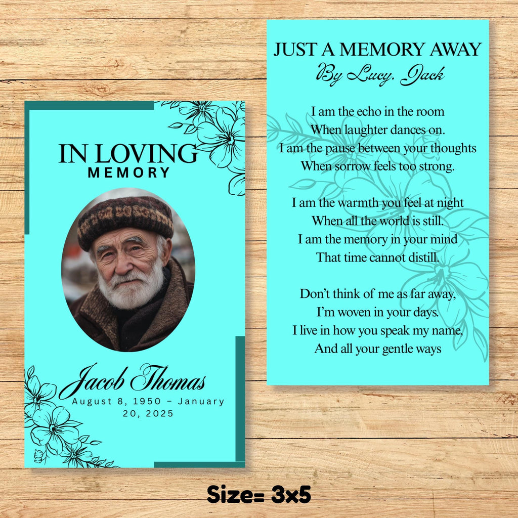 Funeral Prayer Card Canva Editable Template, In Loving Memory Template, Memorial Prayer Card, Printable Funeral Remembrance Card - Editable Memorial Canva Template